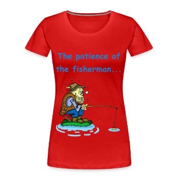 La patience du pêcheur - T-shirt bio Premium Femme - rouge - Devant - Mia (176cm)