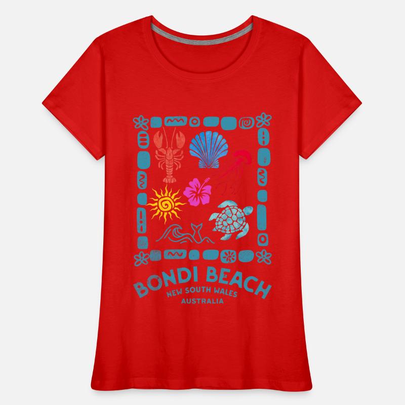 Bondi Beach Pattern Australia Women's Premium Organic T-Shirt