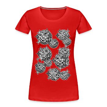Spiegelkugeln - Frauen Premium Bio T-Shirt - Rot - Vorne - Mia (176cm)