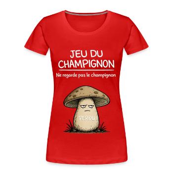 Jeu du Champignon  - T-shirt bio Premium Femme - rouge - Devant - Mia (176cm)