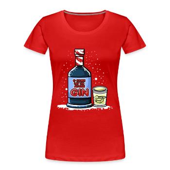 CHRISTMAS BEER 4 - Frauen Premium Bio T-Shirt - Rot - Vorne - Mia (176cm)