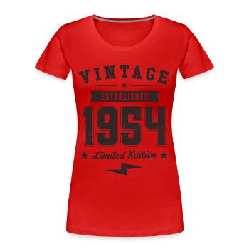 Vintage 1954 - Women's Premium Organic T-Shirt - red - Front - Mia (176cm)