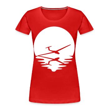 Kreis und Spiegelung - Segelflugzeug - - Frauen Premium Bio T-Shirt - Rot - Vorne - Mia (176cm)