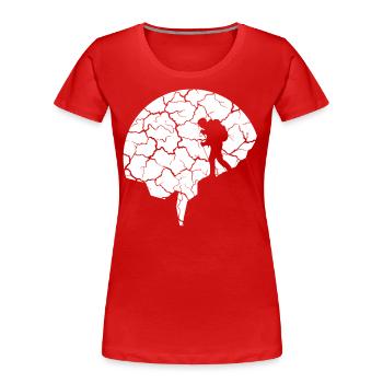 Lune - Randonnée - (8) - T-shirt bio Premium Femme - rouge - Devant - Mia (176cm)