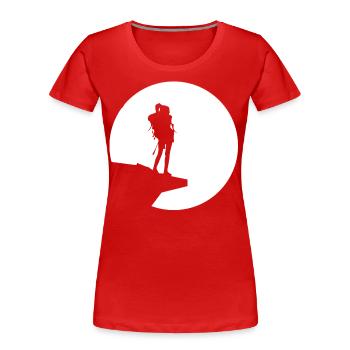 Lune - Randonnée - (9) - T-shirt bio Premium Femme - rouge - Devant - Mia (176cm)