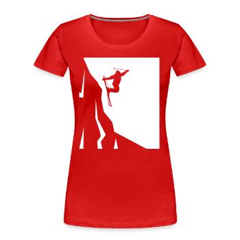 Ski - (29) - T-shirt bio Premium Femme - rouge - Devant - Mia (176cm)