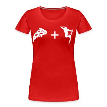 Pizza - Ski - - T-shirt bio Premium Femme - rouge - Devant - Mia (176cm)