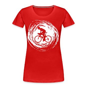 Circle - Cycling - (3) - Women's Premium Organic T-Shirt - red - Front - Mia (176cm)