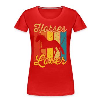 Amoureux des chevaux - T-shirt bio Premium Femme - rouge - Devant - Mia (176cm)
