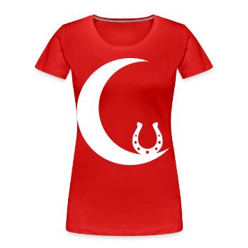 Crescent Moon - Horseshoe - - Women's Premium Organic T-Shirt - red - Front - Mia (176cm)