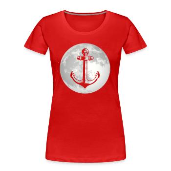 Pleine Lune - Ancre - - T-shirt bio Premium Femme - rouge - Devant - Mia (176cm)