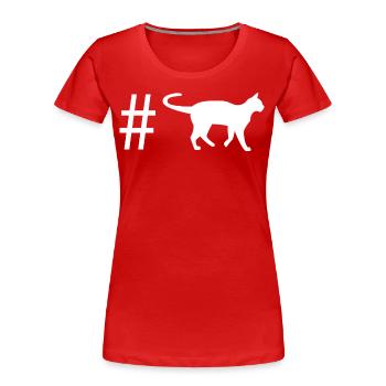 Hashtag - Chat - - T-shirt bio Premium Femme - rouge - Devant - Mia (176cm)