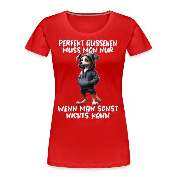 chien drôle disant amoureux des animaux chien drôle chien - T-shirt bio Premium Femme - rouge - Devant - Mia (176cm)