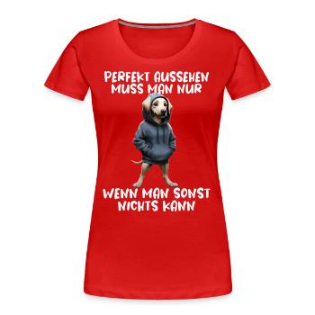 chien drôle disant amoureux des animaux chien drôle chien - T-shirt bio Premium Femme - rouge - Devant - Mia (176cm)