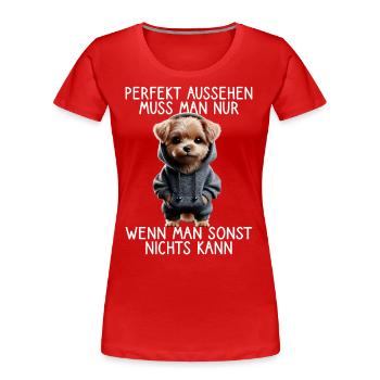 chien drôle disant amoureux des animaux chien drôle chien - T-shirt bio Premium Femme - rouge - Devant - Mia (176cm)
