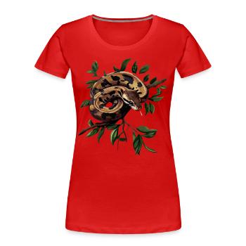 Königspython Schlangen Liebhaber Terrarium Python - Frauen Premium Bio T-Shirt - Rot - Vorne - Mia (176cm)