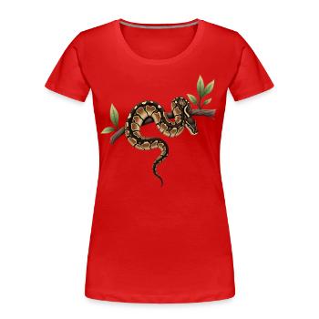 Königspython Schlangen Liebhaber Terrarium Python - Frauen Premium Bio T-Shirt - Rot - Vorne - Mia (176cm)