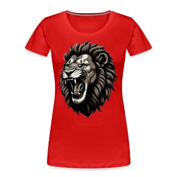 Lion Lover Wildlife Safari Art Lion Colorful - Women's Premium Organic T-Shirt - red - Front - Mia (176cm)