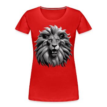 Lion Lover Wildlife Safari Art Lion Colorful - Women's Premium Organic T-Shirt - red - Front - Mia (176cm)