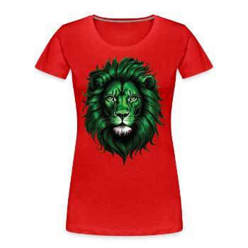 Lion Lover Wildlife Safari Art Lion Colorful - Women's Premium Organic T-Shirt - red - Front - Mia (176cm)