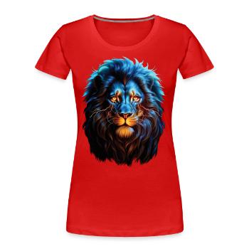 Lion Lover Wildlife Safari Art Lion Colorful - Women's Premium Organic T-Shirt - red - Front - Mia (176cm)