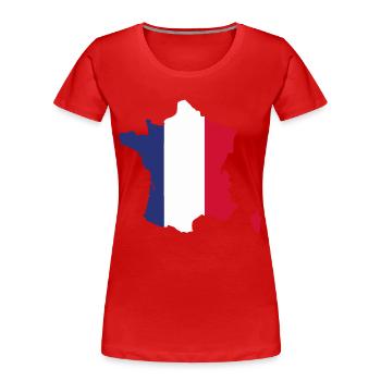 France drapeau - drapeau de la France - T-shirt bio Premium Femme - rouge - Devant - Mia (176cm)