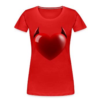 Herz Teufel - Frauen Premium Bio T-Shirt - Rot - Vorne - Mia (176cm)