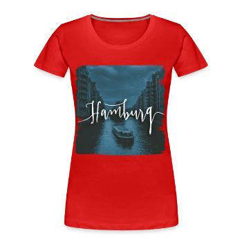 Hamburg - Women's Premium Organic T-Shirt - red - Front - Mia (176cm)