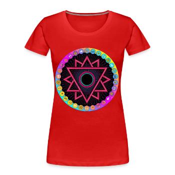 LSD Acid Wheel - Frauen Premium Bio T-Shirt - Rot - Vorne - Mia (176cm)