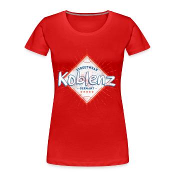 Koblenz Deutschland Stadt Skyline Heimat Liebe - Frauen Premium Bio T-Shirt - Rot - Vorne - Mia (176cm)