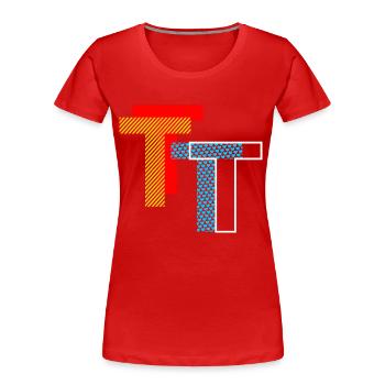 T Initial - Frauen Premium Bio T-Shirt - Rot - Vorne - Mia (176cm)