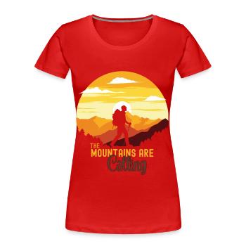 Les montagnes appellent - T-shirt bio Premium Femme - rouge - Devant - Mia (176cm)