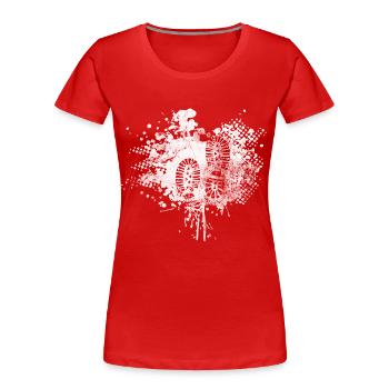Splash - Empreinte Wanderer - (3) - T-shirt bio Premium Femme - rouge - Devant - Mia (176cm)