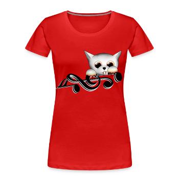 Notenschlüssel Vampir - Frauen Premium Bio T-Shirt - Rot - Vorne - Mia (176cm)
