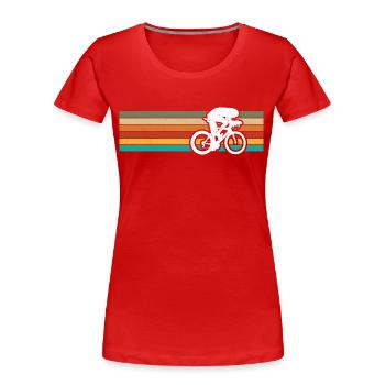 Retro Fahrrad Radfahrer für Mann Frau - Frauen Premium Bio T-Shirt - Rot - Vorne - Mia (176cm)