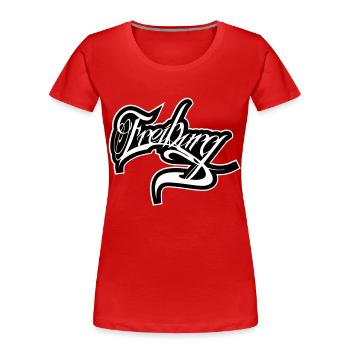 Fribourg - T-shirt bio Premium Femme - rouge - Devant - Mia (176cm)