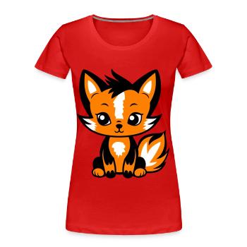 Renard Animal Bébé - T-shirt bio Premium Femme - rouge - Devant - Mia (176cm)