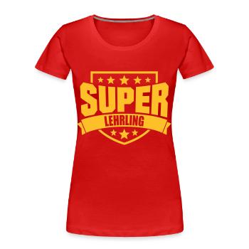 Super Lehrling - Frauen Premium Bio T-Shirt - Rot - Vorne - Mia (176cm)