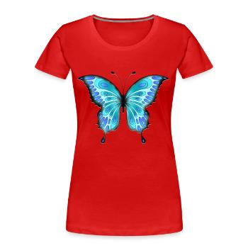 Butterfly - Women's Premium Organic T-Shirt - red - Front - Mia (176cm)