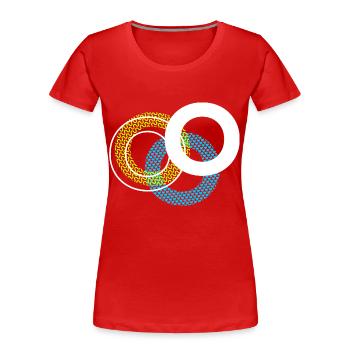 O Letter - Women's Premium Organic T-Shirt - red - Front - Mia (176cm)