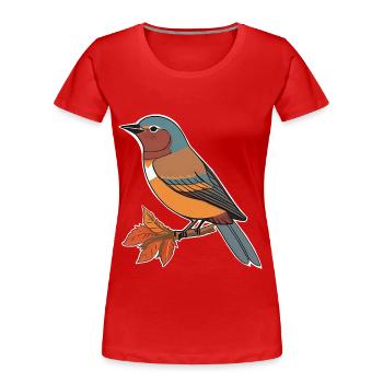 Fantasievogel - Frauen Premium Bio T-Shirt - Rot - Vorne - Mia (176cm)