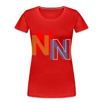 Buchstabe N - Frauen Premium Bio T-Shirt - Rot - Vorne - Mia (176cm)