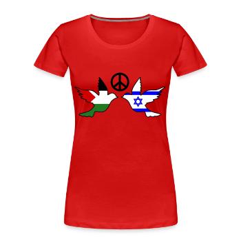 Peace for israel free palestine - T-shirt bio Premium Femme - rouge - Devant - Mia (176cm)