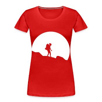 Lune - Randonnée - (3) - T-shirt bio Premium Femme - rouge - Devant - Mia (176cm)