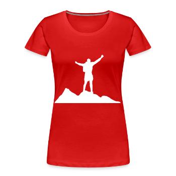 Montagne - Randonnée - (4) - T-shirt bio Premium Femme - rouge - Devant - Mia (176cm)