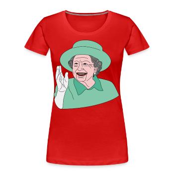 Our majesty the queen Elizabeth II. - Frauen Premium Bio T-Shirt - Rot - Vorne - Mia (176cm)