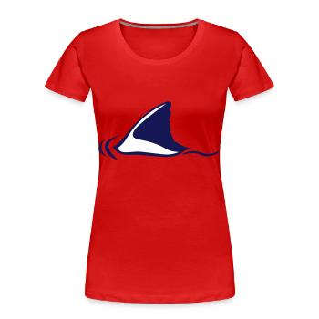 nageoire requin 2101 - T-shirt bio Premium Femme - rouge - Devant - Mia (176cm)