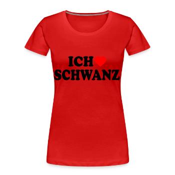 Ich liebe schwanz - Frauen Premium Bio T-Shirt - Rot - Vorne - Mia (176cm)