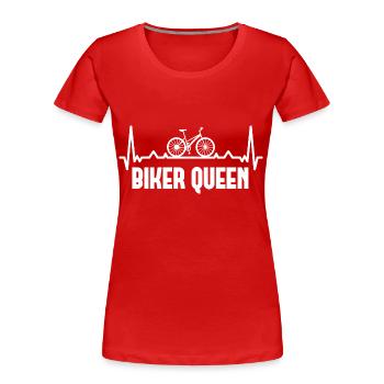 Biker Queen 1 - (f) - Women's Premium Organic T-Shirt - red - Front - Mia (176cm)