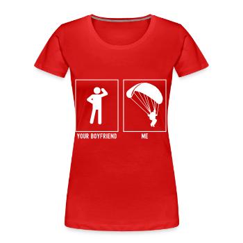 Ton ami - Moi - Atterrissage en parapente - T-shirt bio Premium Femme - rouge - Devant - Mia (176cm)